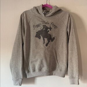 RODEO QUINCY Gray Hoodie with Cowboy Graphic